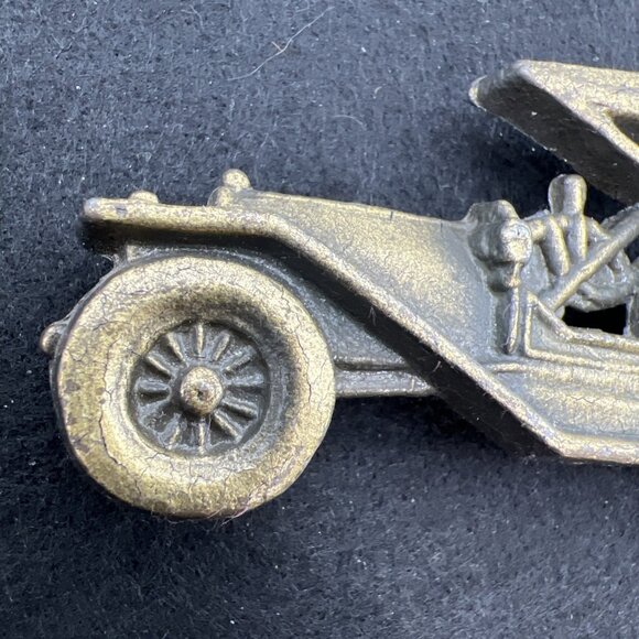 1970s Vintage Antique Car Belt Buckle Solid Brass Model T Baron Buckle Co - Picture 2 of 8